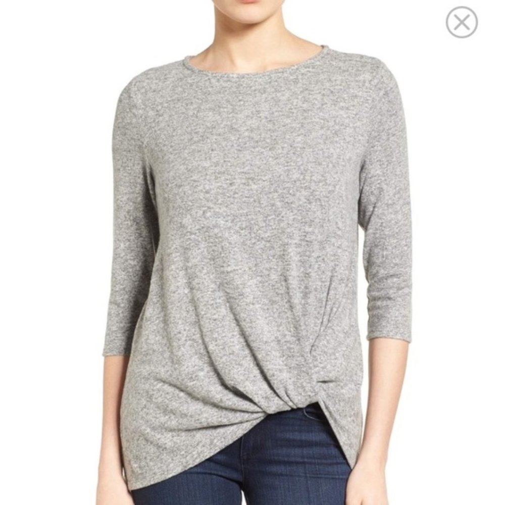 Chelsea & Theodore Gray Heather Twist Hem Top_6
